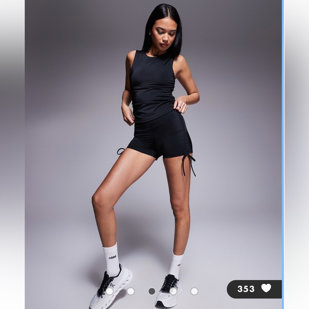 ASOS Black High Waist Ruched Shorts